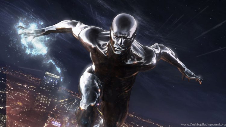 Silver Surfer over the city