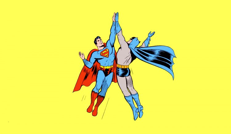 superman high fives batman