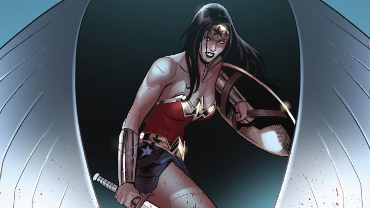 wonder woman with a cut on her face