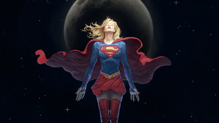 Supergirl in the air