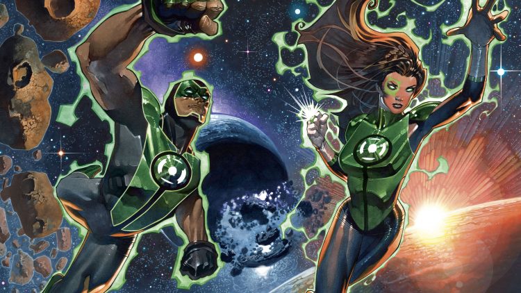 Two Green Lanterns In Space