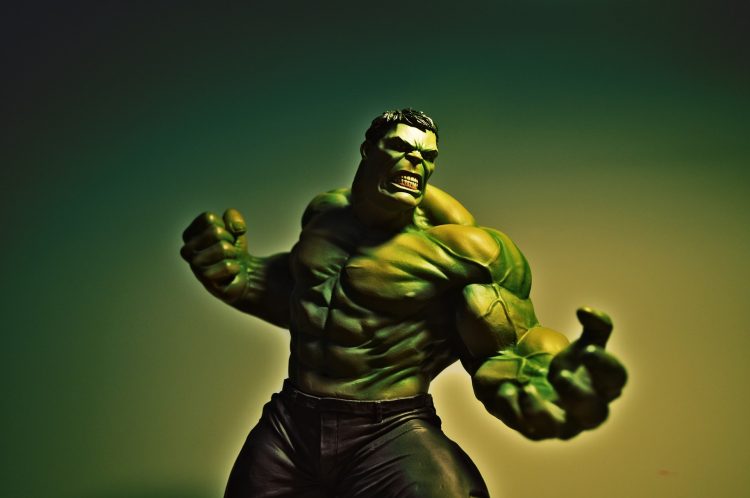 angry hulk with veiny arms