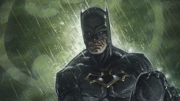 batman in the rain with a beard