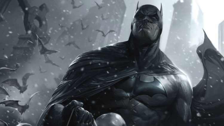 batman in the snow with bats