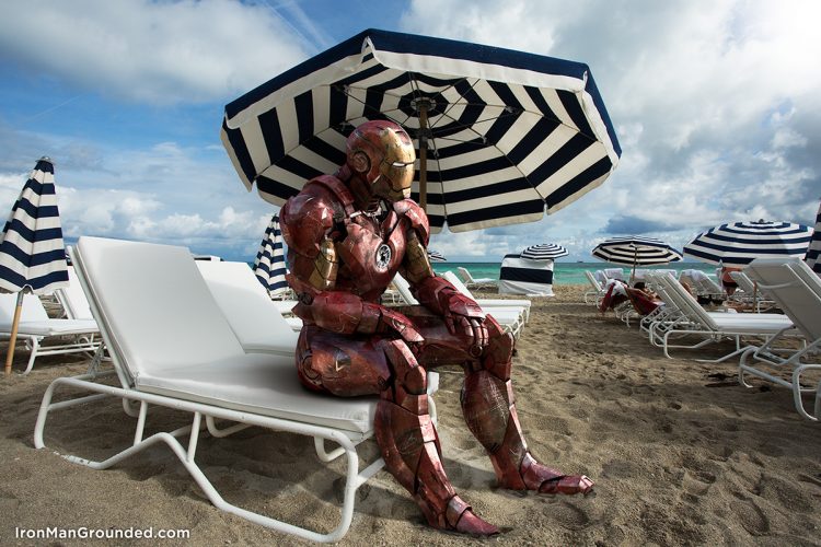 iron man at the beach