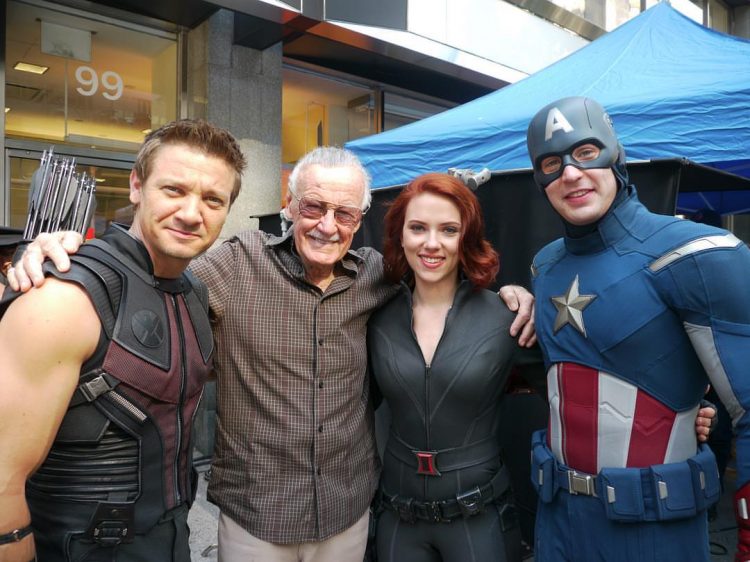 Stan Lee on the set of the first Avengers film