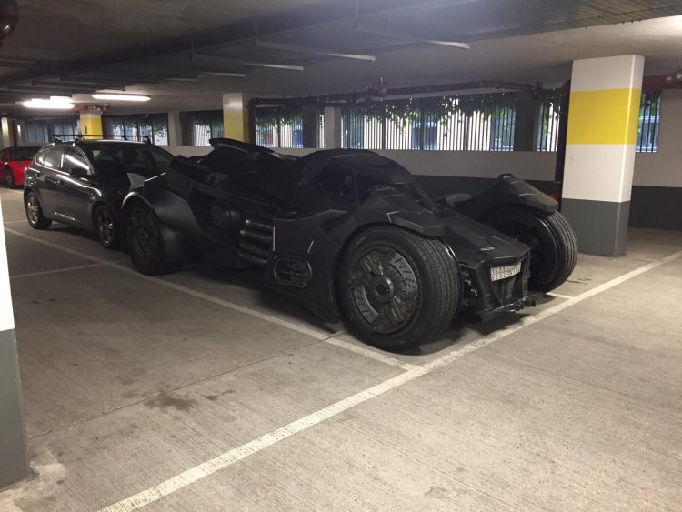 Batmobile in the parking garage