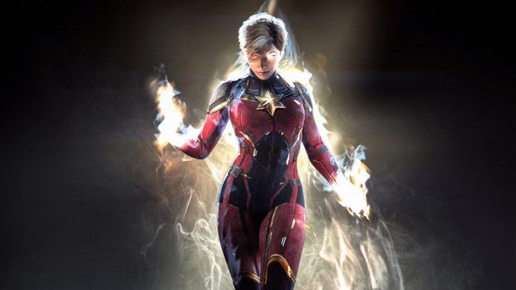 Captain Marvel is in flames