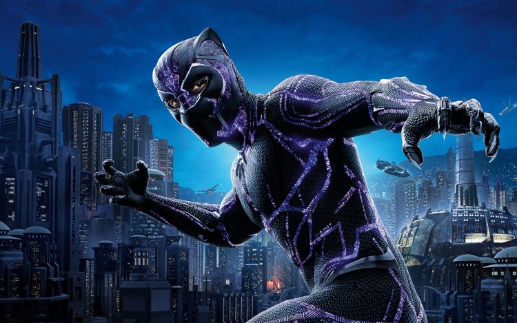 black panther in purple