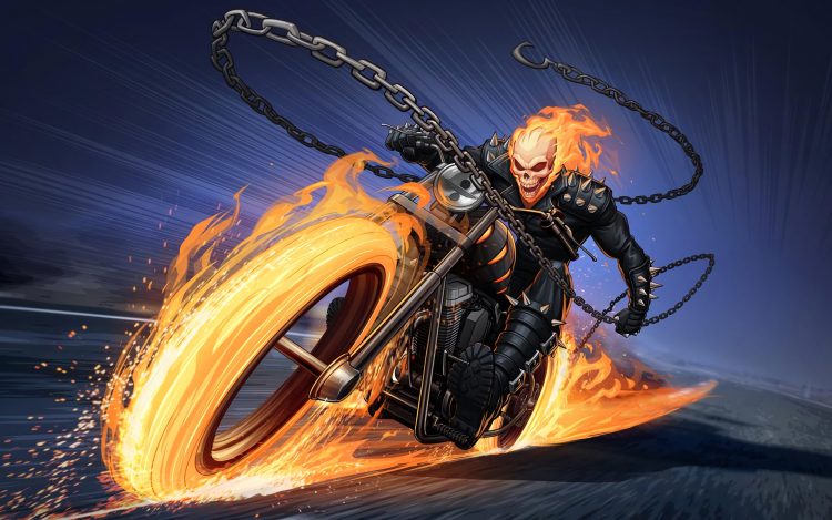 Ghost Rider on Fire Bike