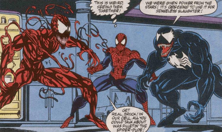 spider-man in a threesome with venom and carnage