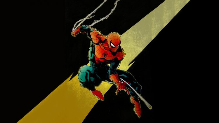 spider-man spitting his web