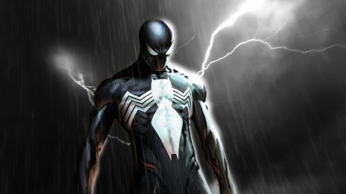 electical spider-man in black