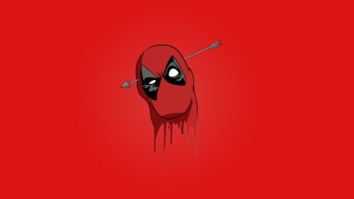 Deadpool with an arrow through his head