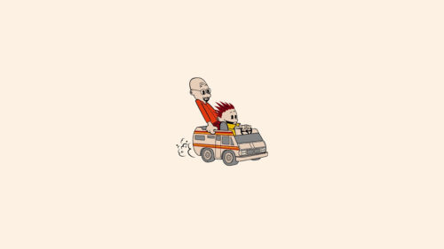 calvin and hobbes in breaking bad van