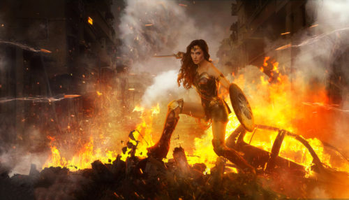 wonder woman in flames