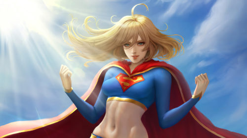 Supergirl floating
