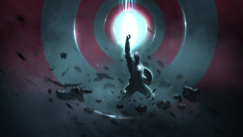 Captain America blowing up the rocks
