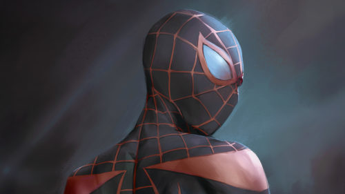 Spider-man in black and red