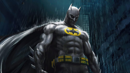 batman in the rain