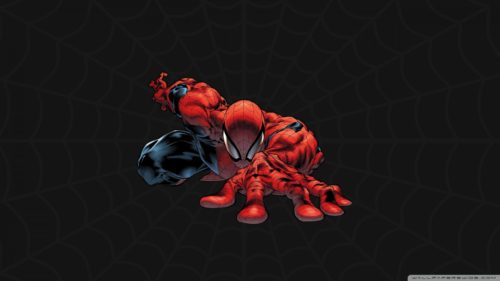 Spider-man is webbed