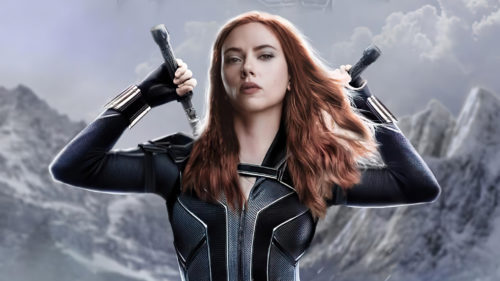 black widow with weapons