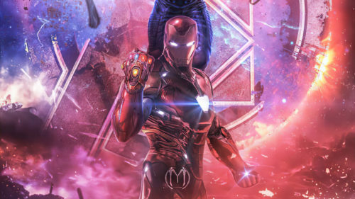 Iron man with gauntlet
