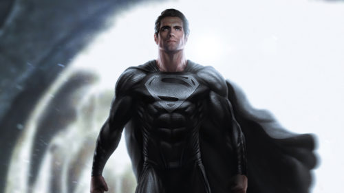 superman in all black