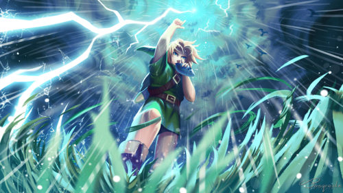 Zelda with his flute