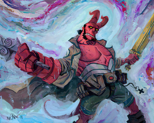 hellboy in paint