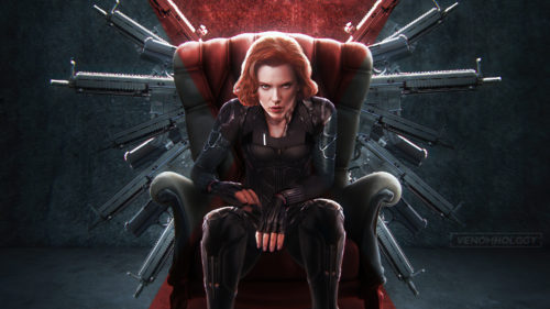black widow has guns