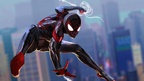Spider-man with white silk