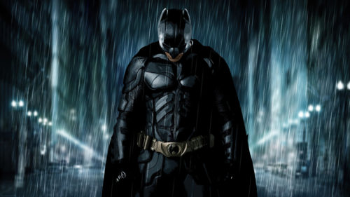 batman is rained upon