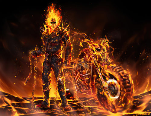 ghost rider is on fire