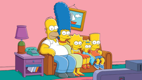 the simpsons on a couch