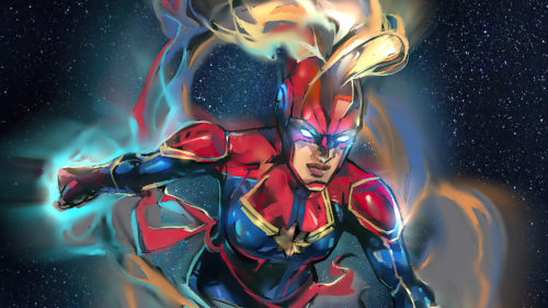 captain marvel in space