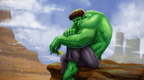 hulk has a flower