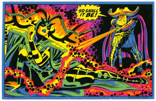 Odin vs Hela Blacklight Poster