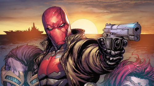 red hood has gun