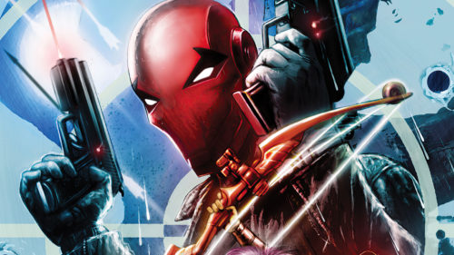red hood with guns