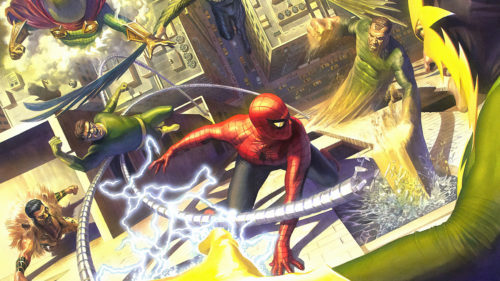 spider-man is surrounded