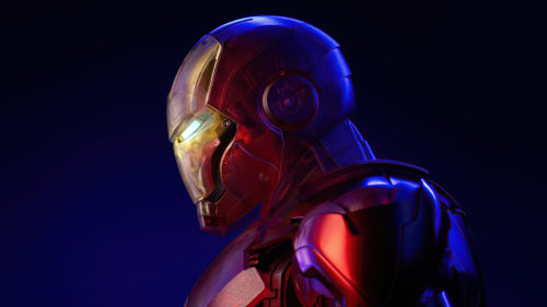 Iron man is left