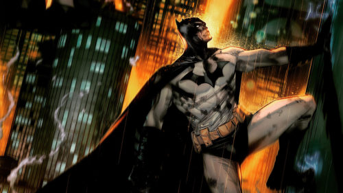 Batman climbing up