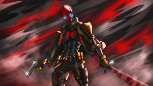 Red Hood with pistol