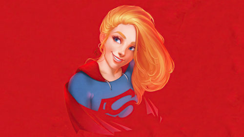 Supergirl in red