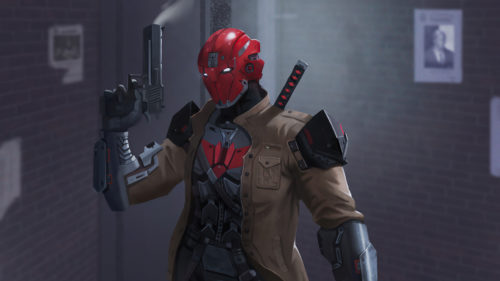 Red Hood with smoking gunner