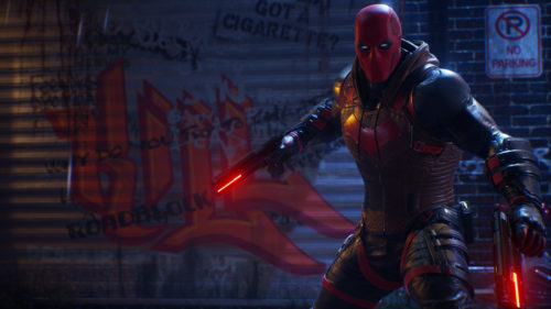 Red Hood has Neon Red Guns