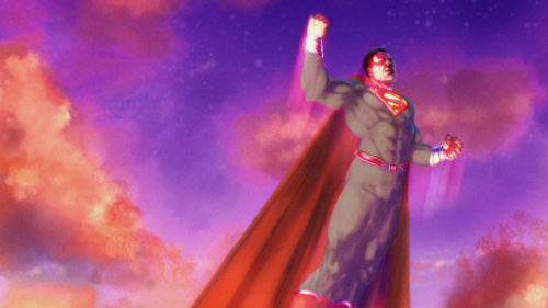 Superman punching the air
