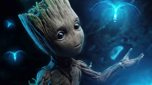 baby groot and floaty flower