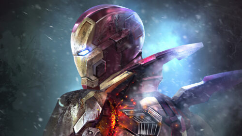 Iron man in pieces